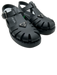 Prada Shoe Size 39 Black Synthetic & Leather Buckle Ankle Logo Caged Sandals Black / 39