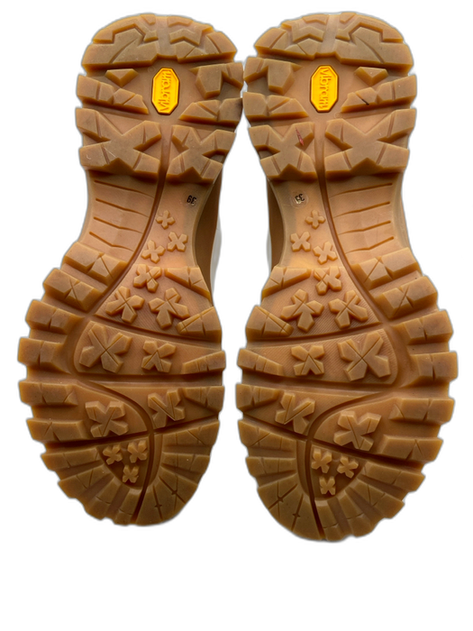 Stella McCartney Shoe Size 39 Cream & Tan Leather Elastic Ankle Toe Cap Boots Cream & Tan / 39