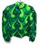 Flora Bea Size S Green & Teal Cotton Abstract Floral Long Sleeve Mock Neck Top Green & Teal / S