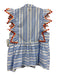 Marie Oliver Size S Blue, White, Orange Cotton Cap Sleeve Striped Peplum Top Blue, White, Orange / S