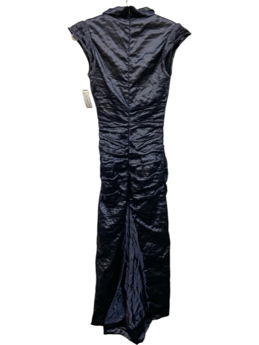 Nicole Miller Collection Size 4 Navy Blue Polyester & Metal Sleeveless Maxi Gown Navy Blue / 4