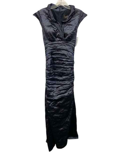 Nicole Miller Collection Size 4 Navy Blue Polyester & Metal Sleeveless Maxi Gown Navy Blue / 4
