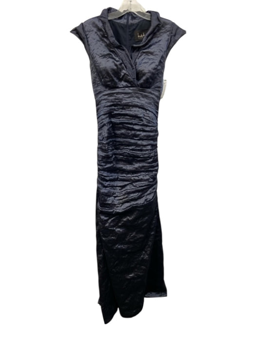 Nicole Miller Collection Size 4 Navy Blue Polyester & Metal Sleeveless Maxi Gown Navy Blue / 4