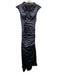 Nicole Miller Collection Size 4 Navy Blue Polyester & Metal Sleeveless Maxi Gown Navy Blue / 4