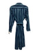 Shirty Size S/M Navy blue & green Cotton Long Sleeve Striped Button Front Dress Navy blue & green / S/M