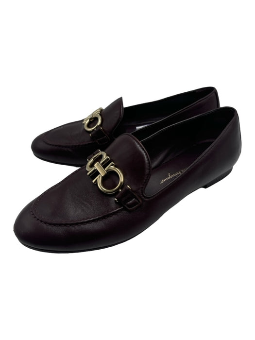 Salvatore Ferragamo Shoe Size 7.5 Dark Brown Leather Gold hardware Loafers Dark Brown / 7.5