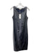 Avenue Montaigne Size 2 Black Faux Leather Sleeveless Darted Midi Dress Black / 2