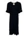 Reformation Size 2 Black Viscose Short Sleeve Lace Detail Buttons Midi Dress Black / 2