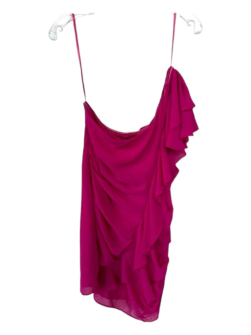 DO+BE Size L Magenta Polyester One Shoulder Ruffles Dress Magenta / L