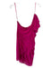 DO+BE Size L Magenta Polyester One Shoulder Ruffles Dress Magenta / L