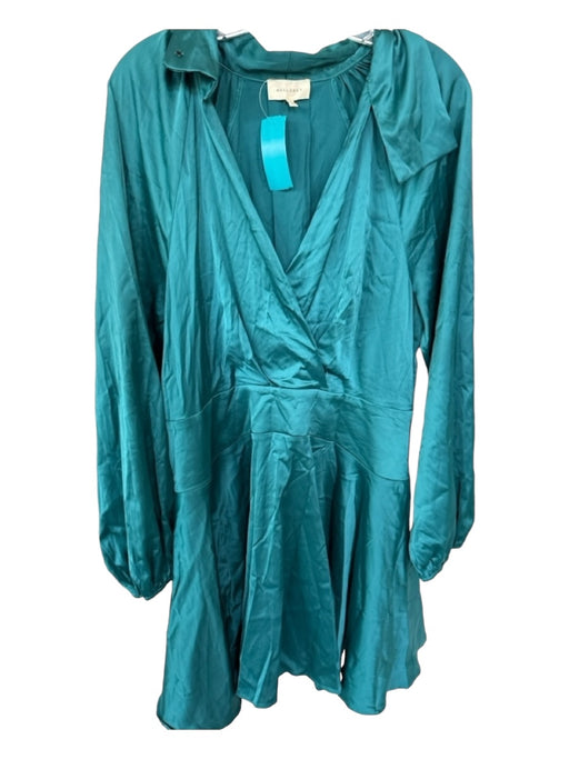 Mello Day Size L Teal Green Polyester Long Sleeve Side Zip Dress Teal Green / L