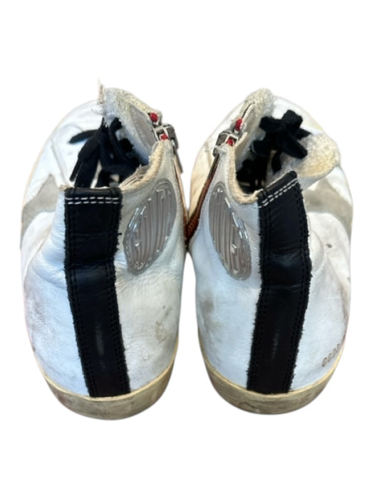Golden Goose Shoe Size 40 White & Black Leather High Top Side Zip Sneakers White & Black / 40