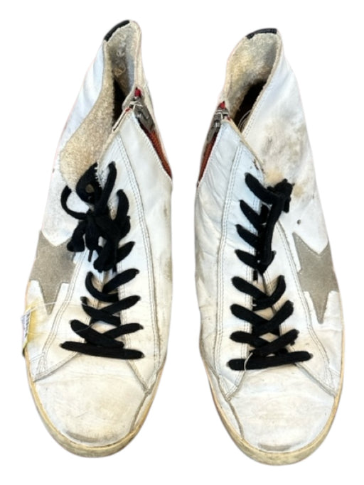 Golden Goose Shoe Size 40 White & Black Leather High Top Side Zip Sneakers White & Black / 40