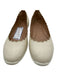 Chloe Shoe Size 40 Beige & White Leather Upper Rubber Sole scallop trim Flats Beige & White / 40
