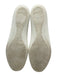 Chloe Shoe Size 40 Beige & White Leather Upper Rubber Sole scallop trim Flats Beige & White / 40