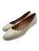 Chloe Shoe Size 40 Beige & White Leather Upper Rubber Sole scallop trim Flats Beige & White / 40