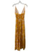 Minkpink Size XS Orange & Yellow Viscose Blend Paisley Print Tie Front Dress Orange & Yellow / XS