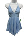 NBD Size XS Light Blue Viscose & Rayon Spaghetti Strap V Neck Backless Dress Light Blue / XS