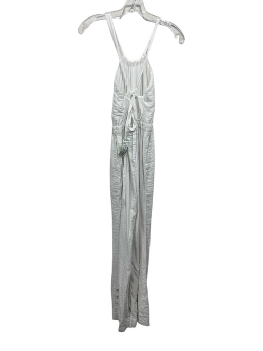 Jonathan Simkhai Size S White Rayon & Nylon Sleeveless Hatler Neck Jumpsuit White / S