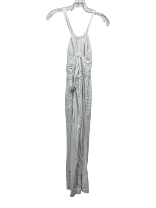 Jonathan Simkhai Size S White Rayon & Nylon Sleeveless Hatler Neck Jumpsuit White / S