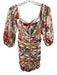 runaway Size S Cream White & Multi Polyester Satin Floral Off Shoulder Dress Cream White & Multi / S