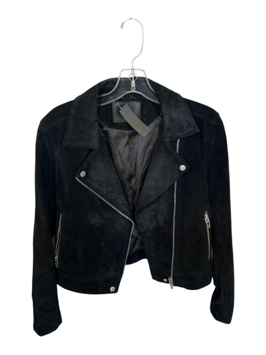 BlankNYC Size M Black Suede Long Sleeve Moto Silver hardware Jacket Black / M