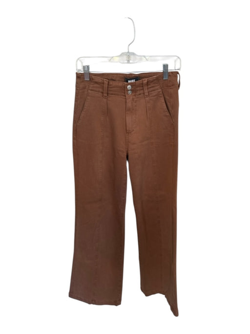 Paige Size 26 Brown Cotton Blend High Waist Wide Leg Pants Brown / 26