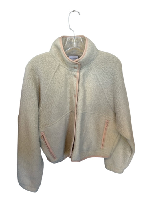 Sunday best Size M Ivory & Peach Print Recycled Polyester Fuzzy Jacket Ivory & Peach Print / M