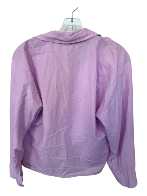 Stateside Size M Purple Cotton Long Sleeve Button Down Top Purple / M