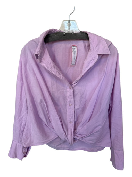 Stateside Size M Purple Cotton Long Sleeve Button Down Top Purple / M