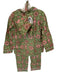 Size S Green & Pink Cotton Long Sleeve Flowers Pants Pajamas Green & Pink / S