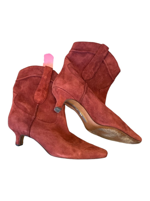 Sam Edelman Shoe Size 9 Rust Suede Kitten Heel Cowboy Booties Rust / 9