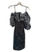 DO+BE Size S Black Sequin ruffles Back Zip Dress Black / S