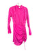 Finders Keepers Size 4 Magenta Viscose Blend Long Sleeve Drawstring Side Dress Magenta / 4