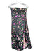 Lulus Size XS Black & Pink Polyester Strapless Botanical Jaquard Midi Dress Black & Pink / XS