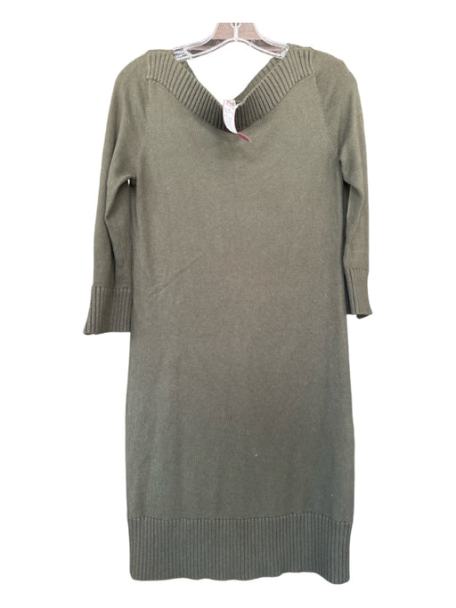 Michael Michael Kors Size S Olive Green Cotton Blend Off Shoulder Knit Dress Olive Green / S