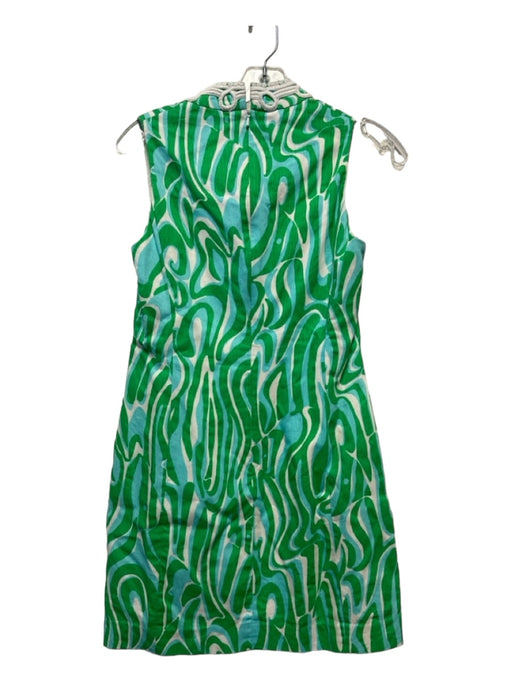 Lilly Pulitzer Size 2 Green & Blue Cotton Sleeveless Lace Front Dress Green & Blue / 2