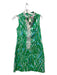 Lilly Pulitzer Size 2 Green & Blue Cotton Sleeveless Lace Front Dress Green & Blue / 2