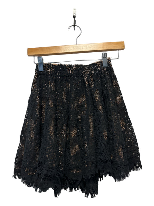 Loveshackfancy Size 0 Tan & black Lace Elastic Waist Mini Skirt Tan & black / 0