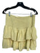 She + Sky Size M/L Pale Yellow Polyester Long Sleeve smocked Mini Skirt Set Pale Yellow / M/L