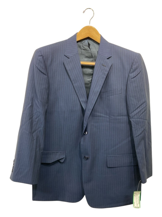 Valentino Navy Wool Striped 2 Button Men's Suit 54