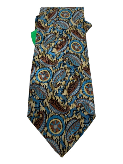 Brioni Brown & Blue Silk Paisley Men's Ties