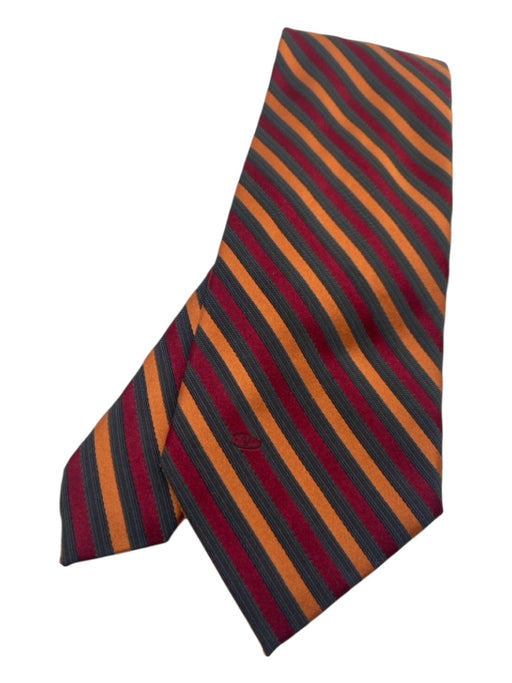 Valentino Red & Orange Silk Stripes Men's Ties