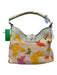 Valentino Cream & Multi Leather & Canvas Croc Embossed Toggle butterflies Bag Cream & Multi / S