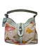 Valentino Cream & Multi Leather & Canvas Croc Embossed Toggle butterflies Bag Cream & Multi / S