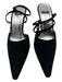 Stuart Weitzman Shoe Size 9 Black Canvas Ankle Buckle Pointed Toe Pumps Black / 9