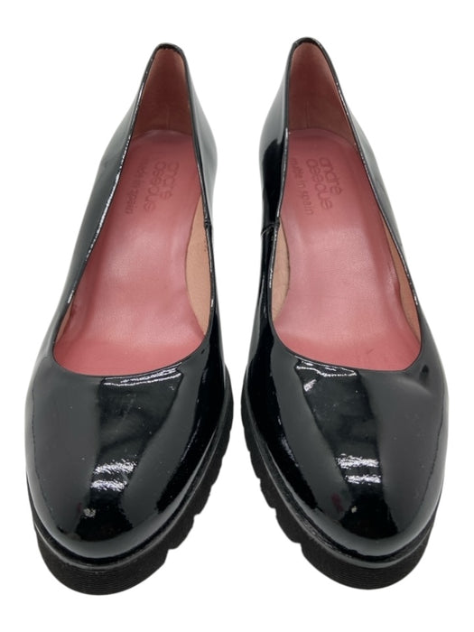 Andre Assous Shoe Size 38.5 Black Patent Leather Lug Sole Pumps Black / 38.5