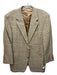 Hickey Freeman Olive & Tan Wool Blend Plaid 2 Button Men's Blazer 42S