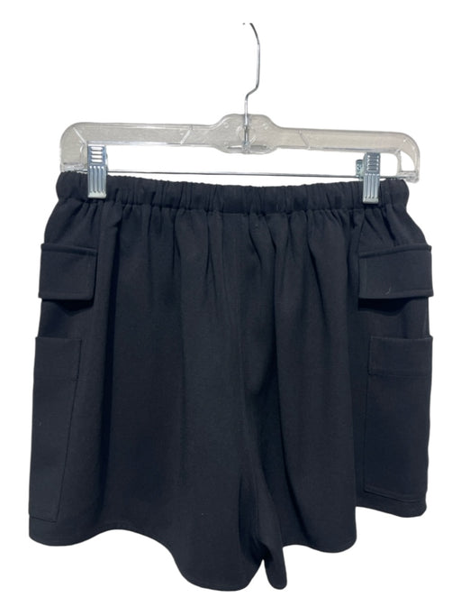 Reformation Size S Black Polyester Drawstring Waist Utility Shorts Black / S