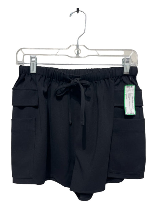 Reformation Size S Black Polyester Drawstring Waist Utility Shorts Black / S